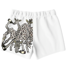 Load image into Gallery viewer, The Giraffes | White | Men's Swim Trunks