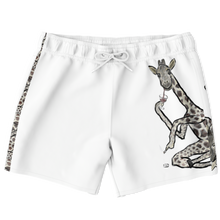 Load image into Gallery viewer, The Giraffes | White | Men's Swim Trunks