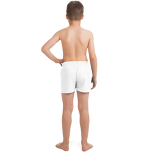 Load image into Gallery viewer, Surf Flamingo | White | Kid's Swim Trunks