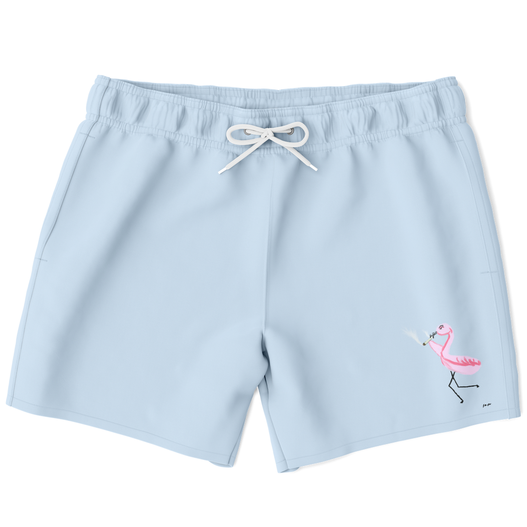 Doobie Flamingo | Blue | Men's Swim Trunks