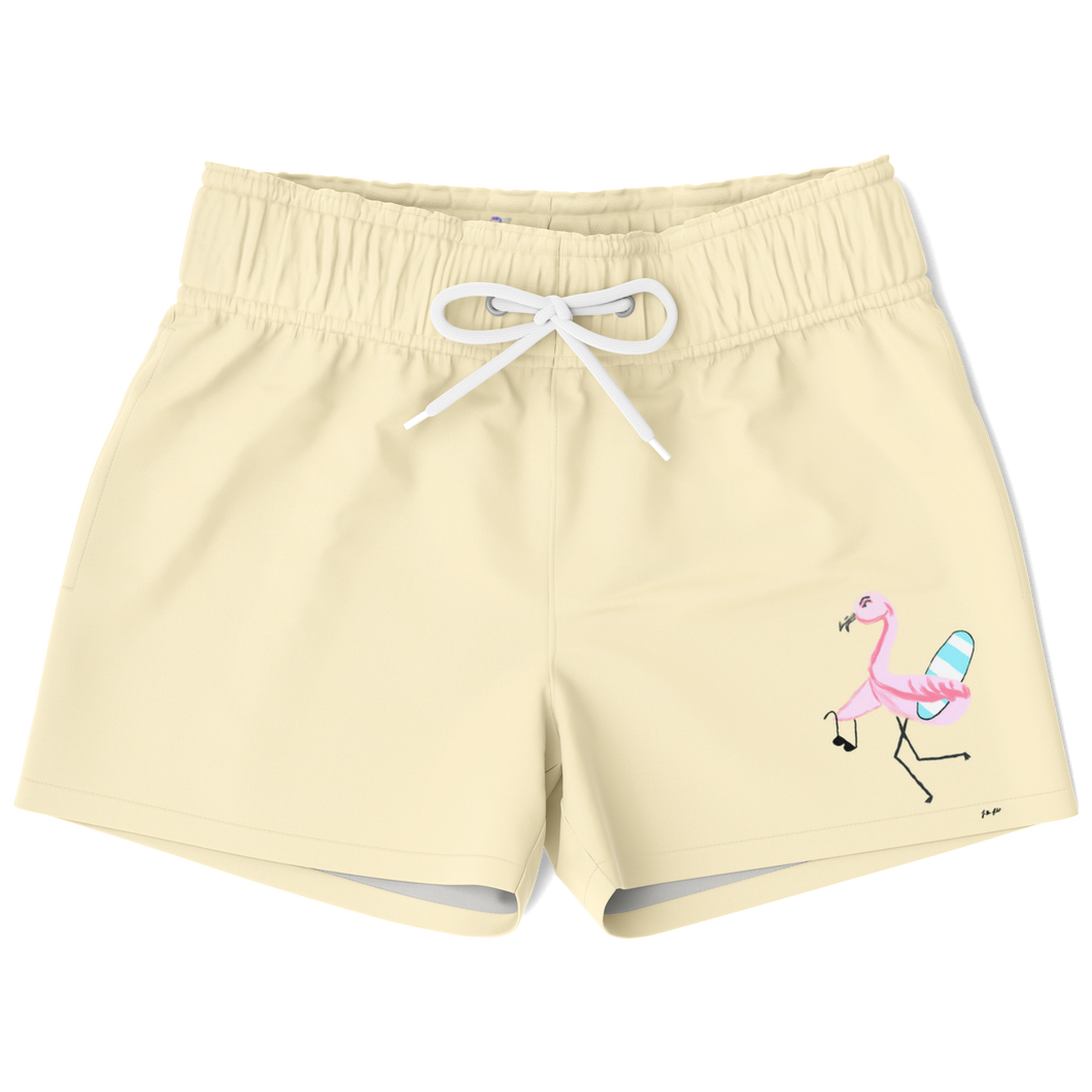 Surf Flamingo | Yellow | Kid's Swim Trunks