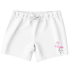 Load image into Gallery viewer, Martini Flamingo | White | Men&#39;s Swim Trunks
