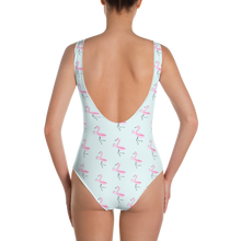 Load image into Gallery viewer, Martini Flamingo | Baby Blue | One-Piece Swimsuit
