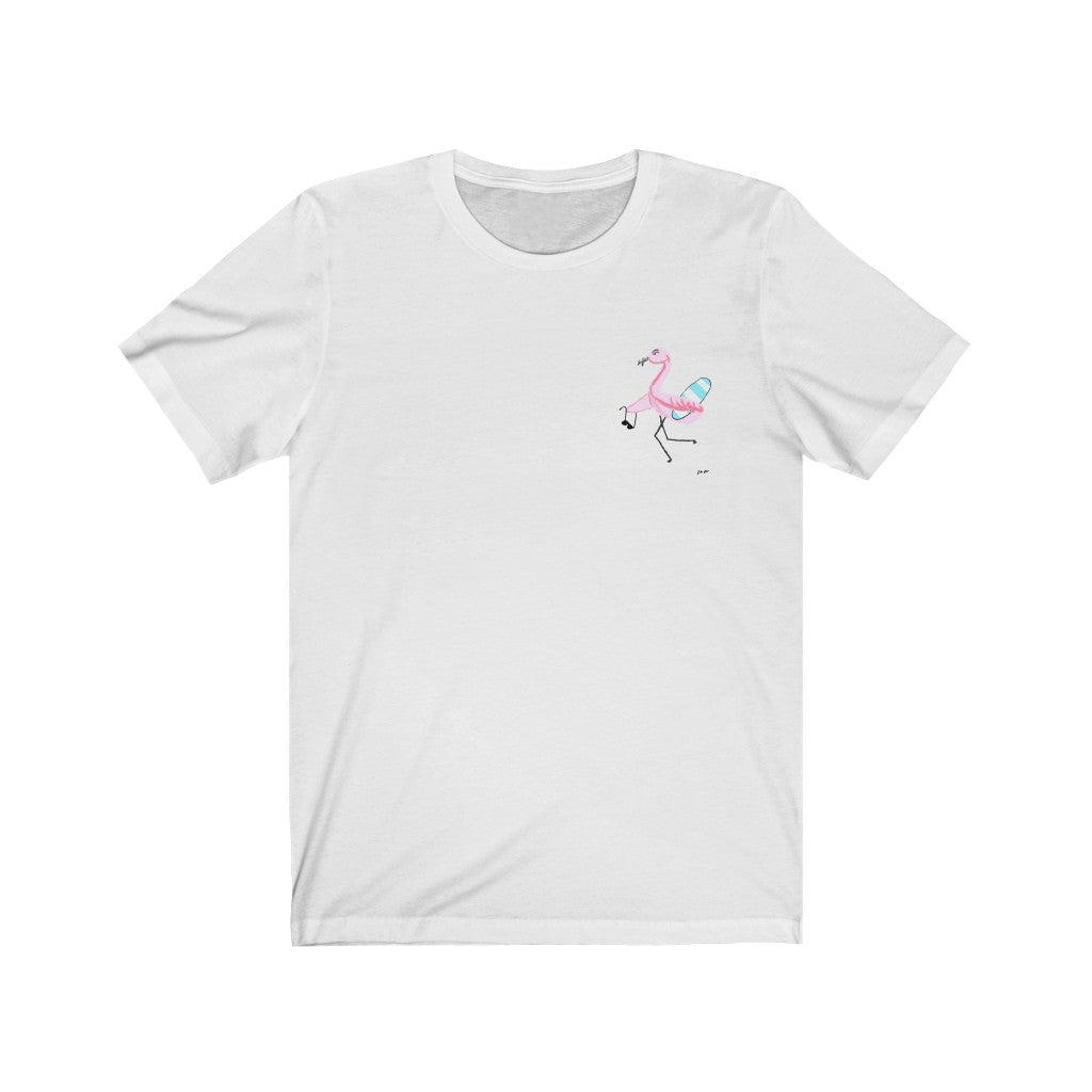 Surf Flamingo | Unisex Short Sleeve Tee
