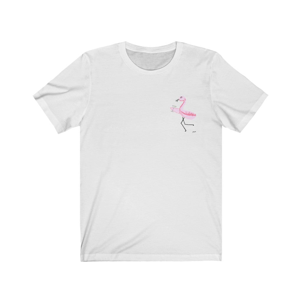 Martini Flamingo | Unisex Short Sleeve Tee