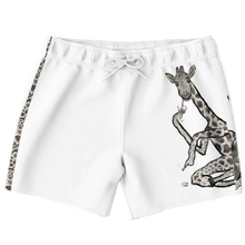 Load image into Gallery viewer, The Giraffes | White | Men&#39;s Swim Trunks
