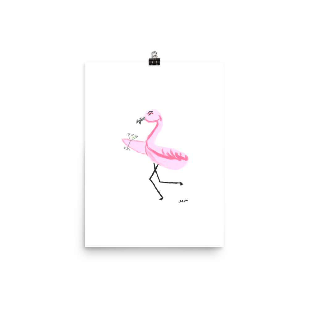 Martini Flamingo | Art Print
