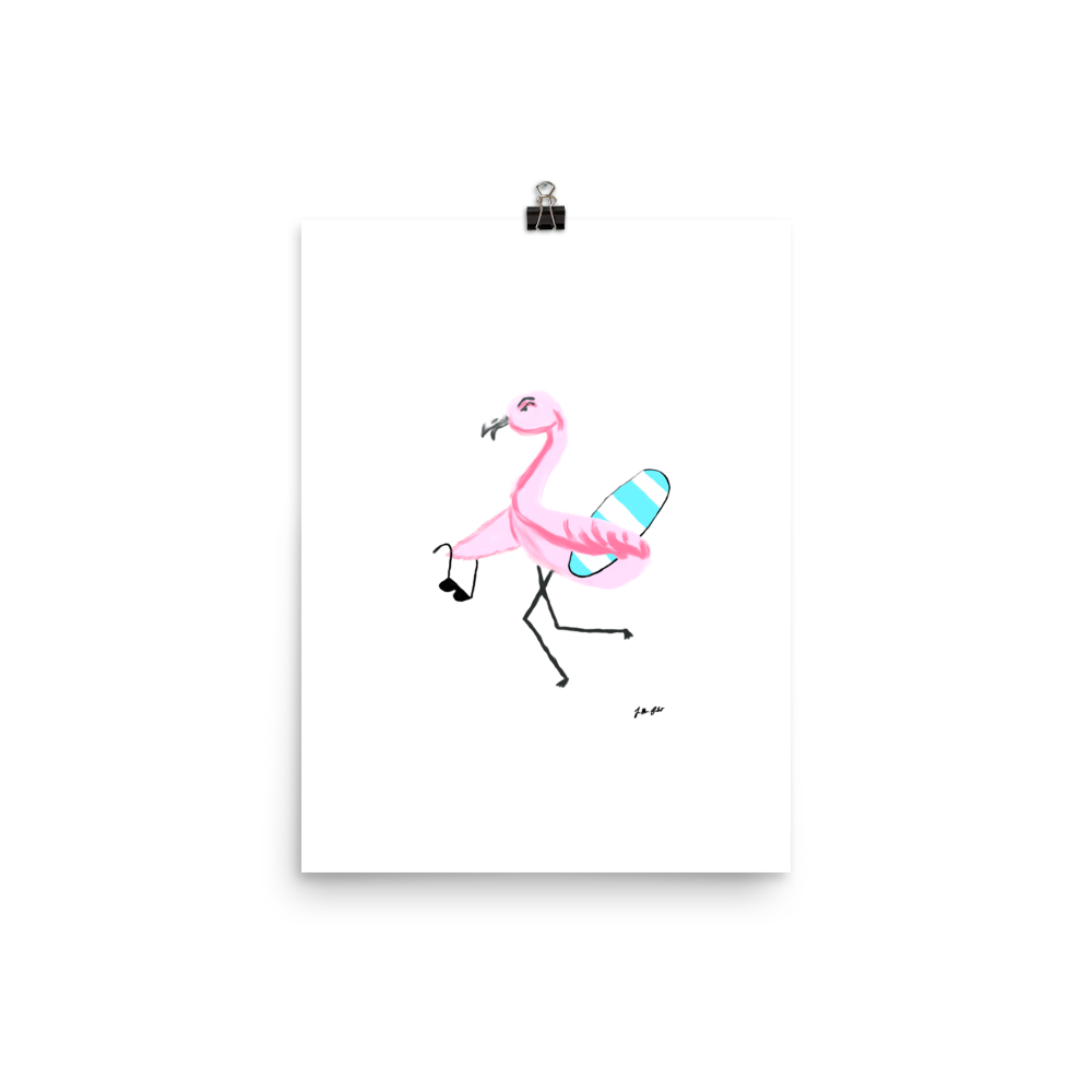 Surf Flamingo | Art Print