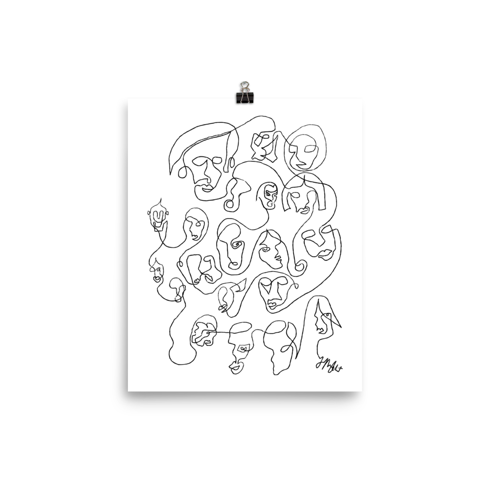 Multi Face Single Line | Art Print
