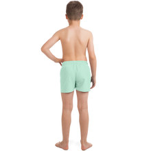 Load image into Gallery viewer, Surf Flamingo | Pistachio | Kid&#39;s Swim Trunks
